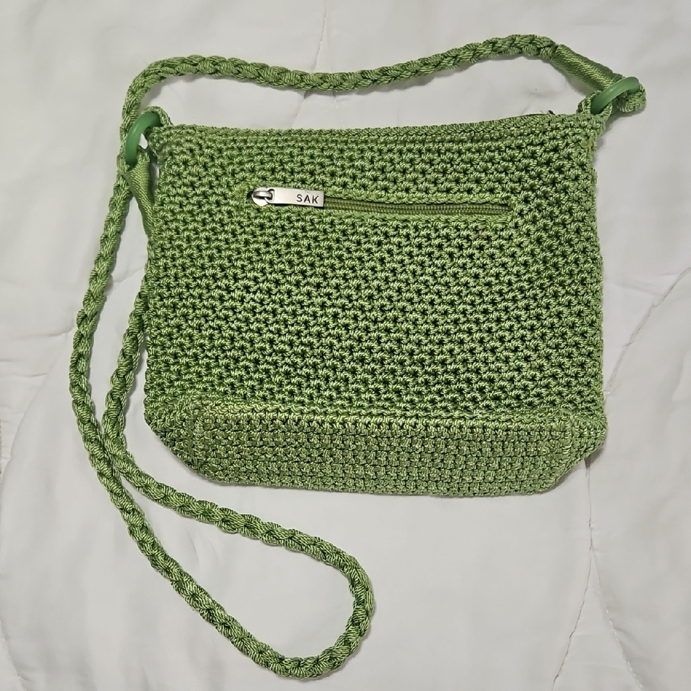 The Sak Green Crochet Crossbody Bag